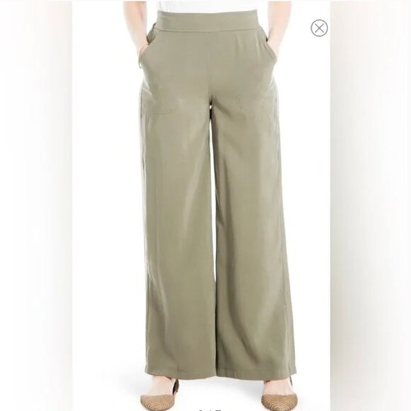 Max Studio Twill Wide Leg Pull-On Pants, XS - Picture 6 of 8